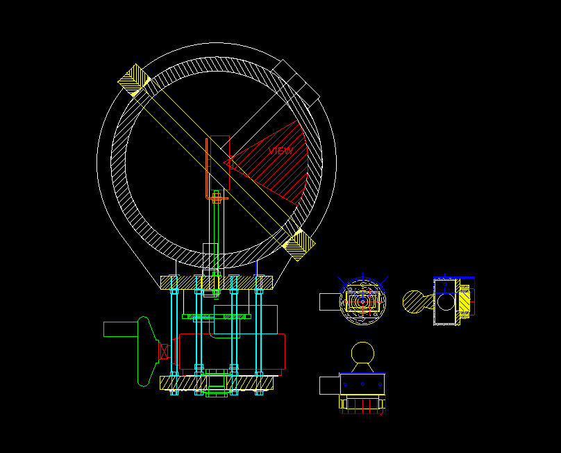 Technical drawing of the Photonic Instrument's integrating sphere and camera mount.
