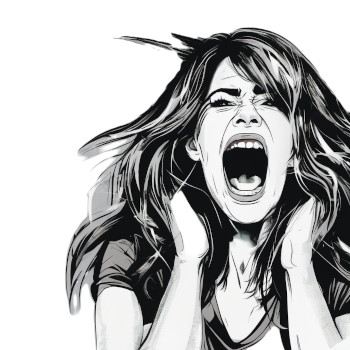 A woman screams because of myriad conspiracies.